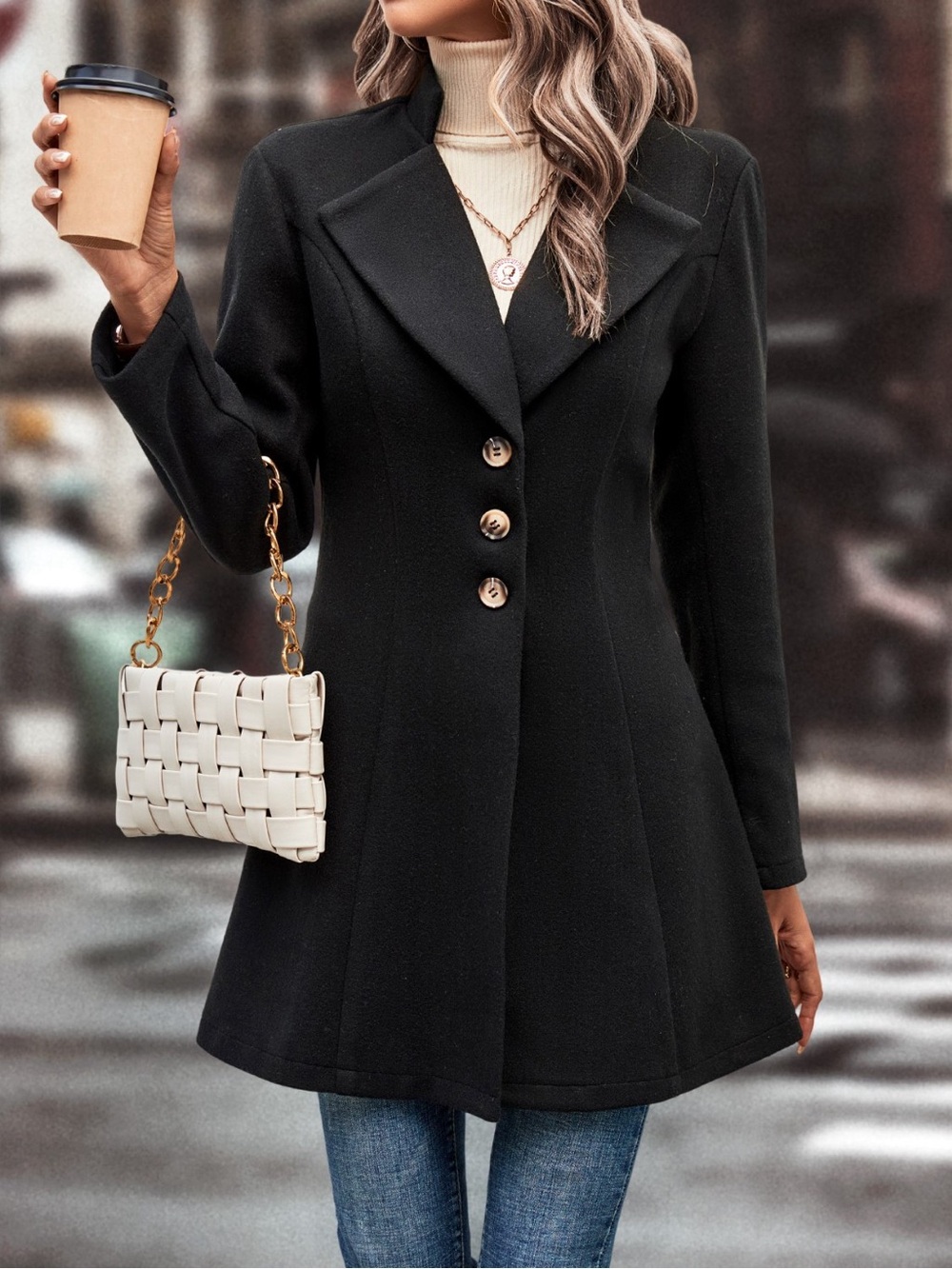 Button Up Longline Coat - Picture 4 of 12